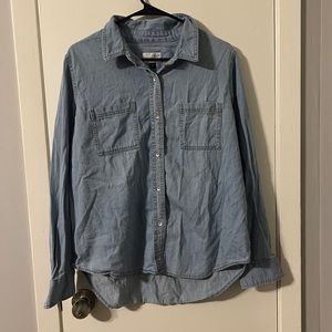 Jean Button Up Long-sleeved Shirt